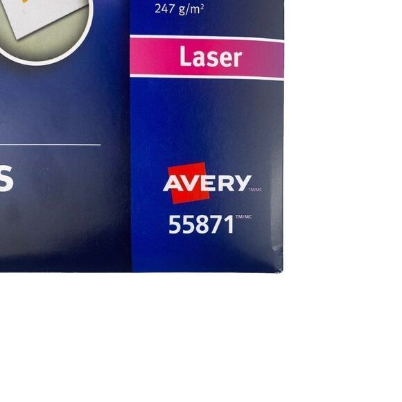 AVERY LASER Clean Edge White Business Cards 2" X 3.5" 200 Cards 20 Sheets 55871 - Picture 3 of 4